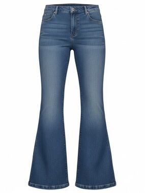 BCBGeneration High Rise Curvy Flare Stone Wash Blue Jeans size 11  30” inseam